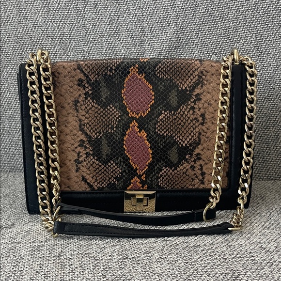 INC International Concepts Handbags - INC International Concepts Brown Snake Print Shoulder Bag